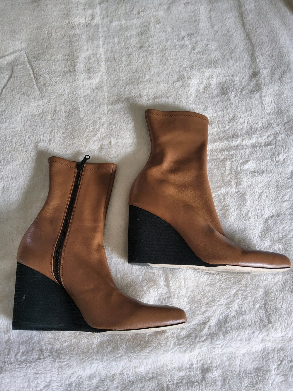 rag & bone Leather Wedge Ankle Boots